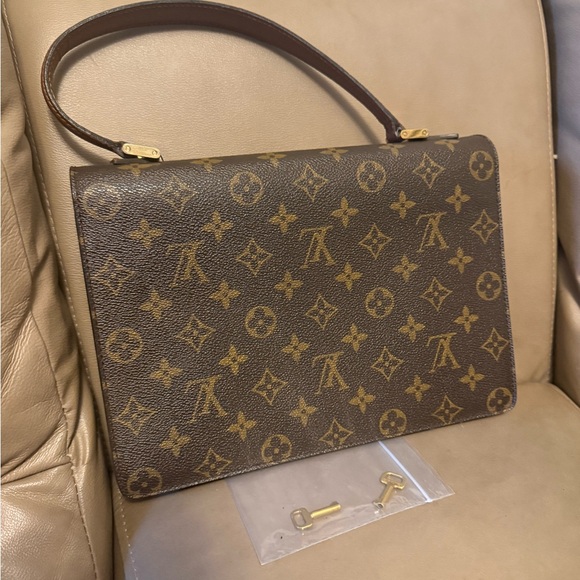 LOUIS VUITTON CONCORDE HANDBAG BRIEFCASE M51190 SR0945 XX21904 with 2 keys - Picture 4 of 16